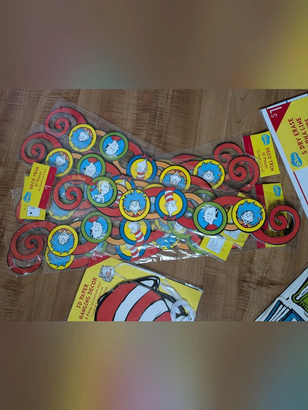 Dr. Seuss Red, White, Yellow & Blue Classroom/Party Hanging Decorations